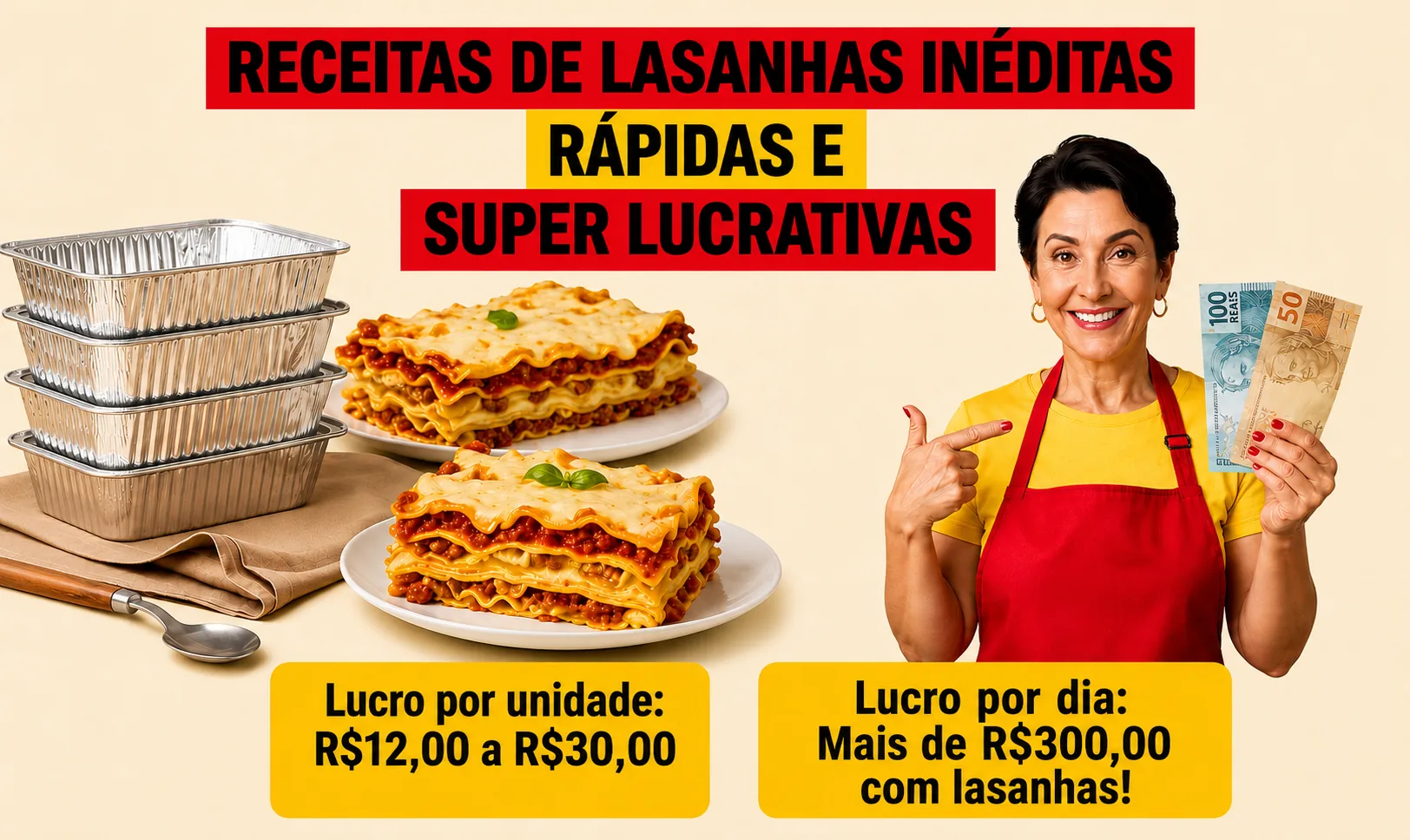 Lasanhas caseiras feitas com amor — mesa com variedade de receitas